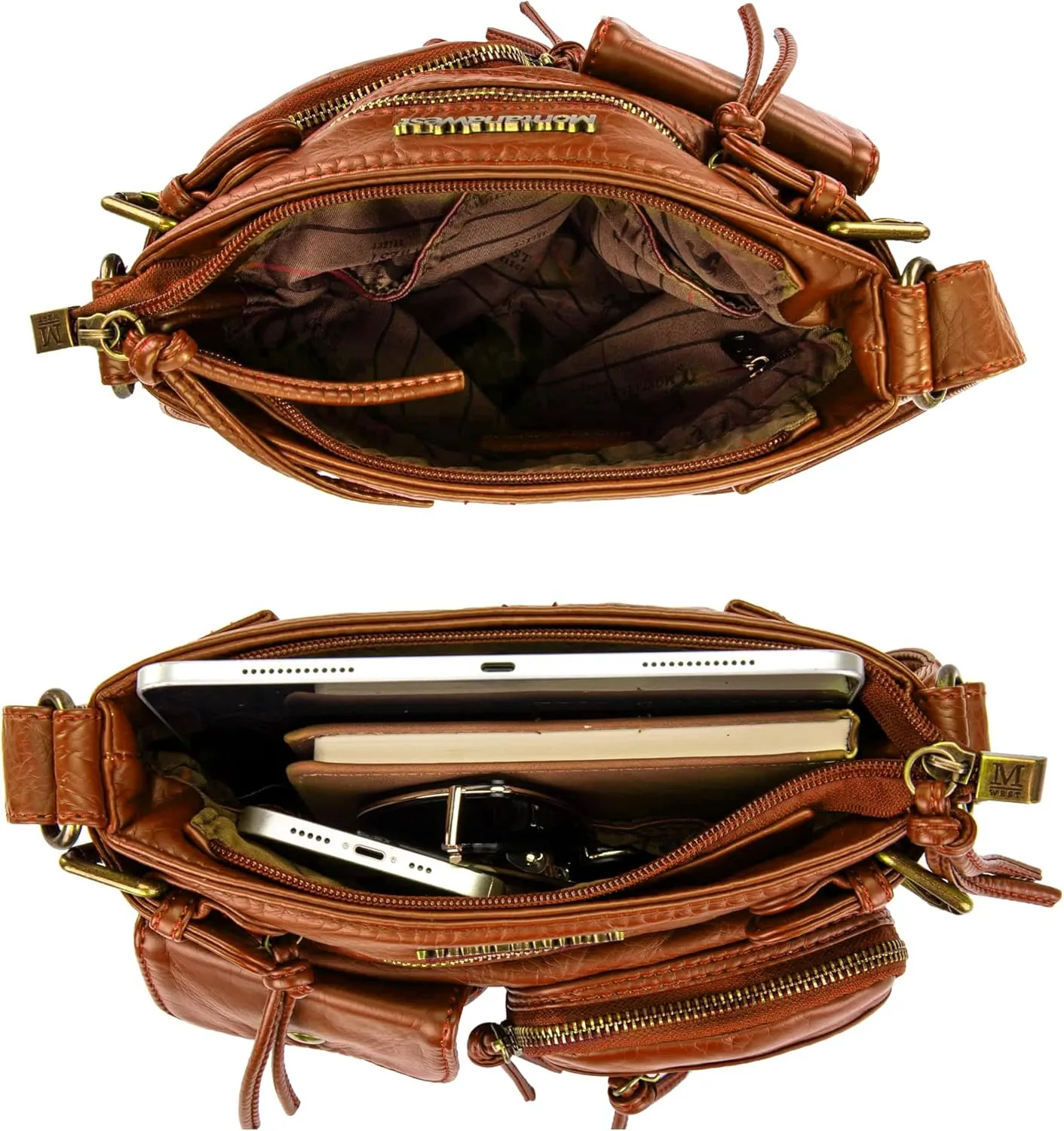 Montana West Crossbody Bag for Women Multi Pocket Shoulder Medium Travel Purses Ultra Soft Washed Leather
