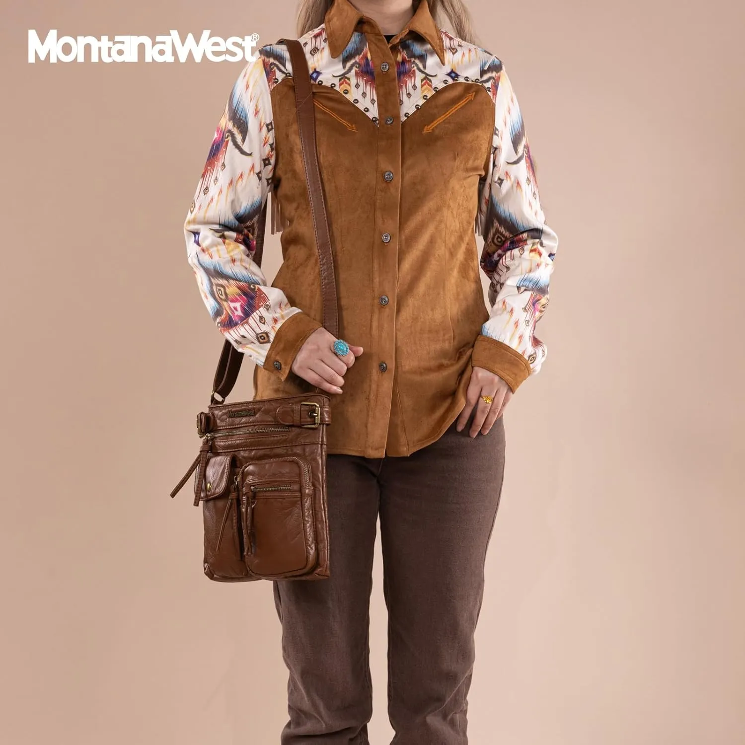 Montana West Crossbody Bag for Women Multi Pocket Shoulder Medium Travel Purses Ultra Soft Washed Leather