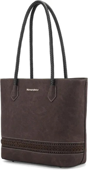 Montana West Woven Tote Bags for Women Medium Purses and Handbags with Concealed Carry Back Zipper Pocket