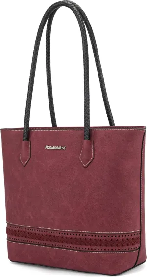 Montana West Woven Tote Bags for Women Medium Purses and Handbags with Concealed Carry Back Zipper Pocket
