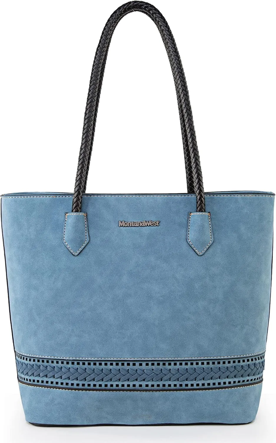 Montana West Woven Tote Bags for Women Medium Purses and Handbags with Concealed Carry Back Zipper Pocket