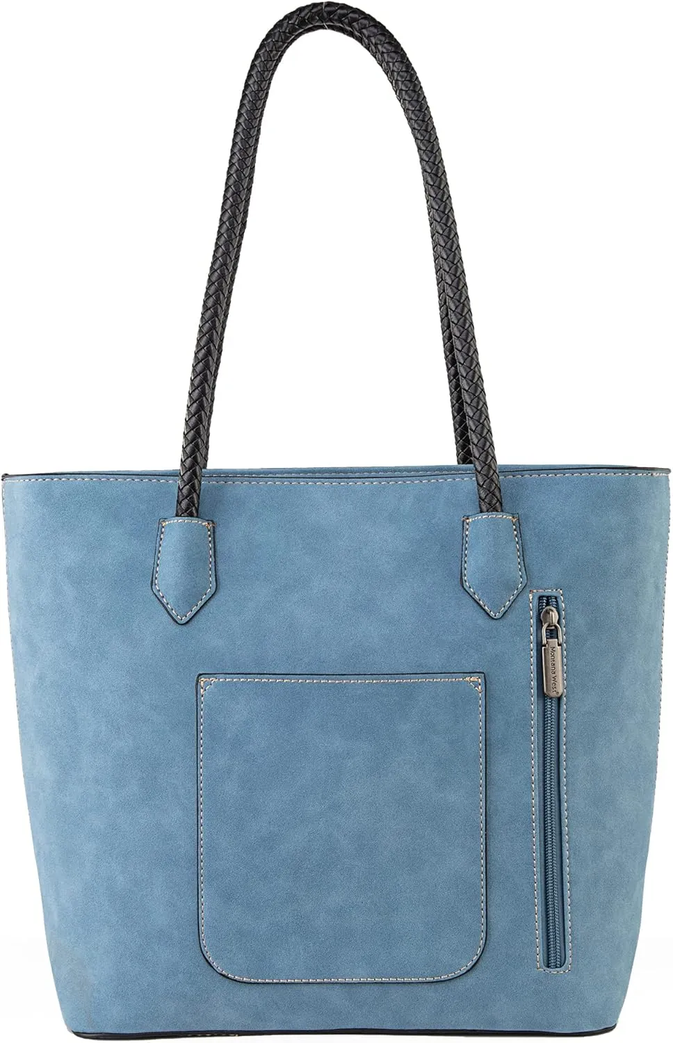 Montana West Woven Tote Bags for Women Medium Purses and Handbags with Concealed Carry Back Zipper Pocket