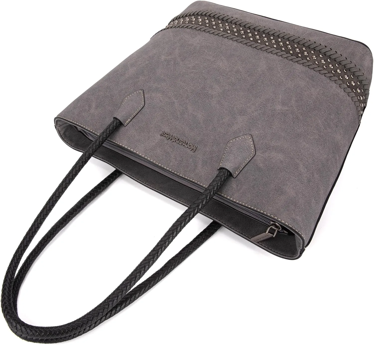 Montana West Woven Tote Bags for Women Medium Purses and Handbags with Concealed Carry Back Zipper Pocket