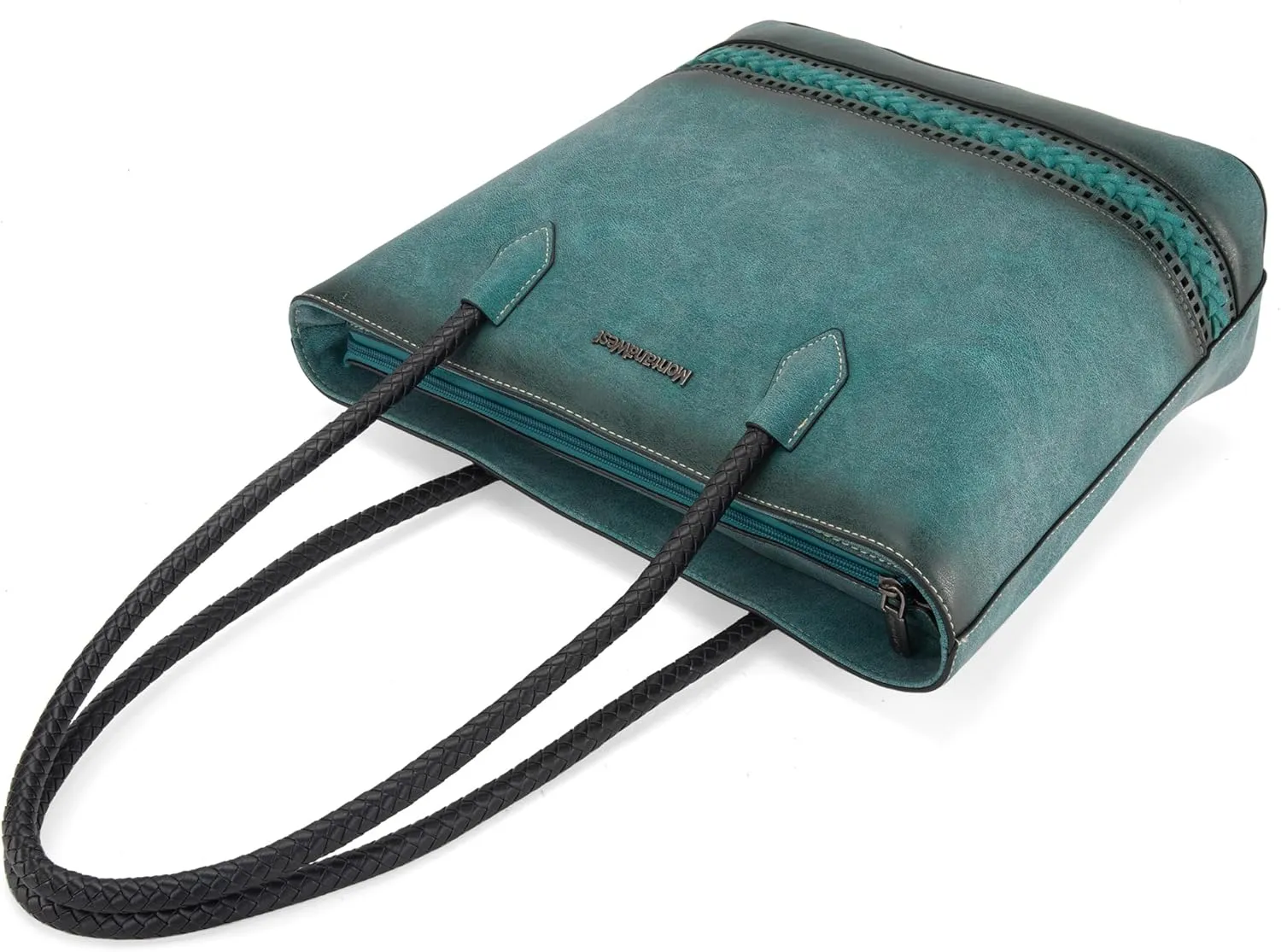 Montana West Woven Tote Bags for Women Medium Purses and Handbags with Concealed Carry Back Zipper Pocket