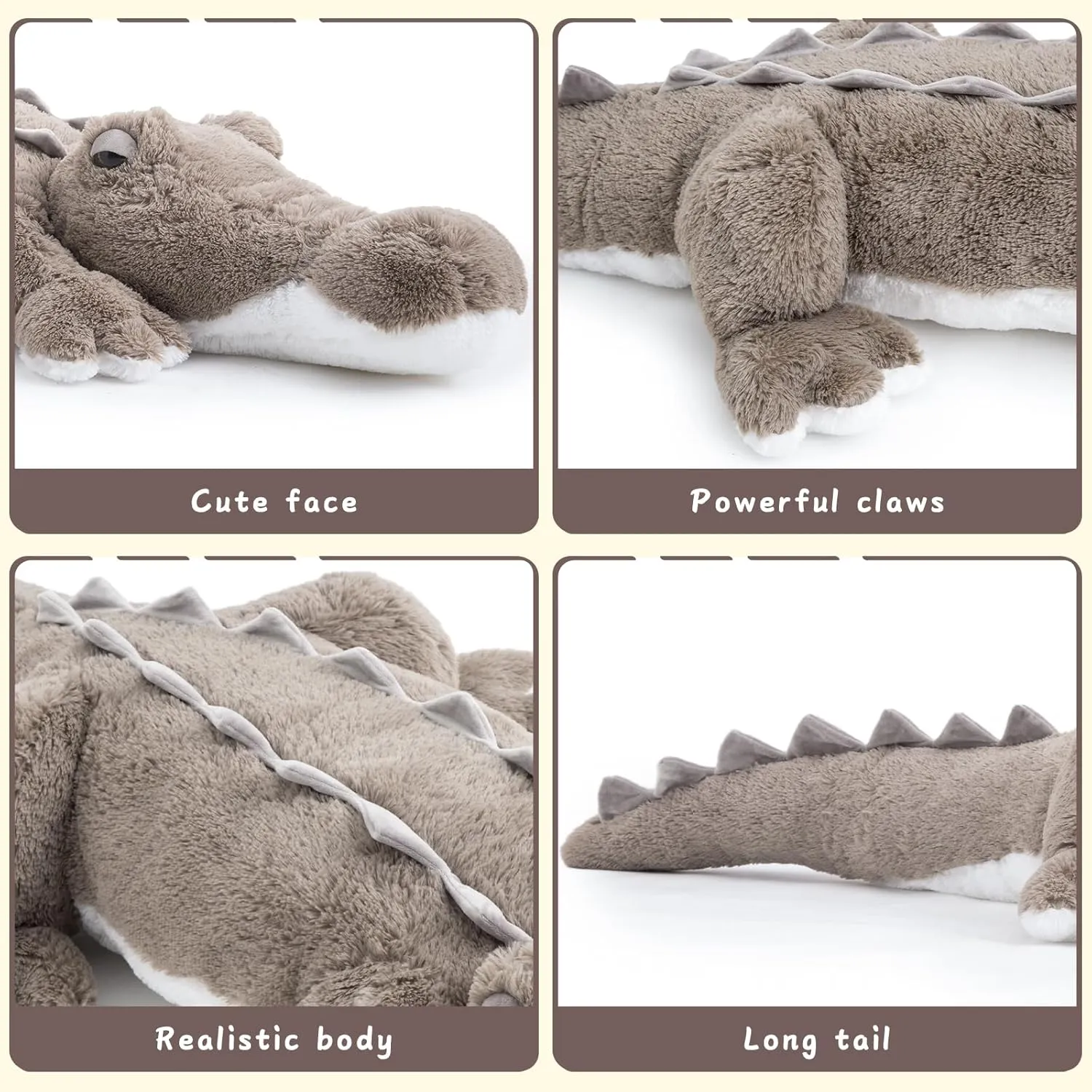 MorisMos Giant Alligator Stuffed Animal, 46" Soft Large Alligator Plush Toy, Big Stuffed Crocodile Gifts for Kids Boys Girls, 46inch