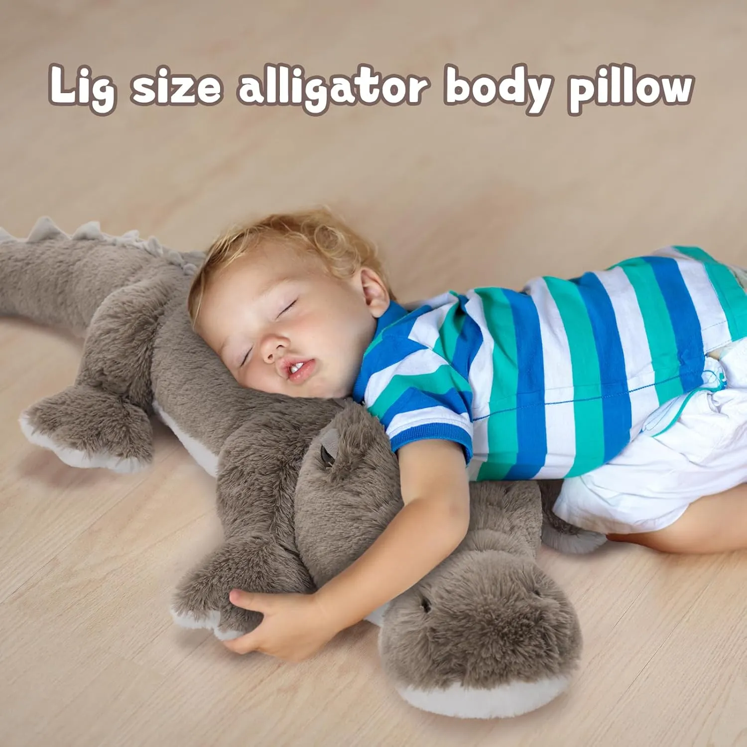 MorisMos Giant Alligator Stuffed Animal, 46" Soft Large Alligator Plush Toy, Big Stuffed Crocodile Gifts for Kids Boys Girls, 46inch