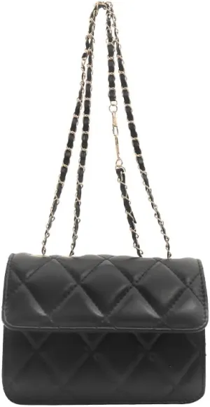 MsMk Women's Quilted PU Leather Shoulder Bags,Trendy Chain Satchel Handbags Square Purses Crossbody Bags