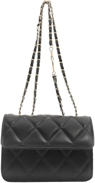 MsMk Women's Quilted PU Leather Shoulder Bags,Trendy Chain Satchel Handbags Square Purses Crossbody Bags