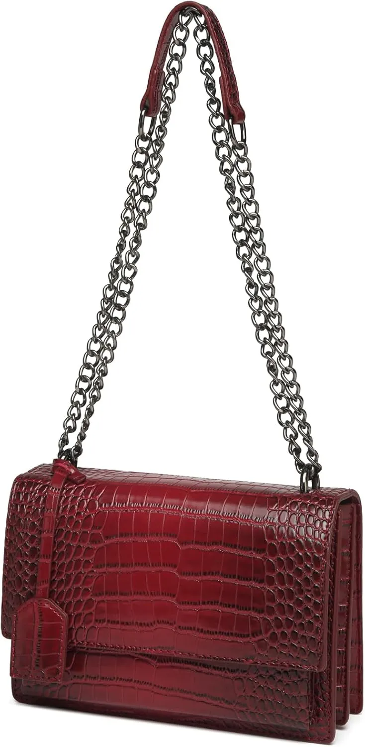 MYHOZEE Crossbody Bags for Women Snake Print Leather Cross Body Chian Purse Trendy Ladies Clutch Satchel