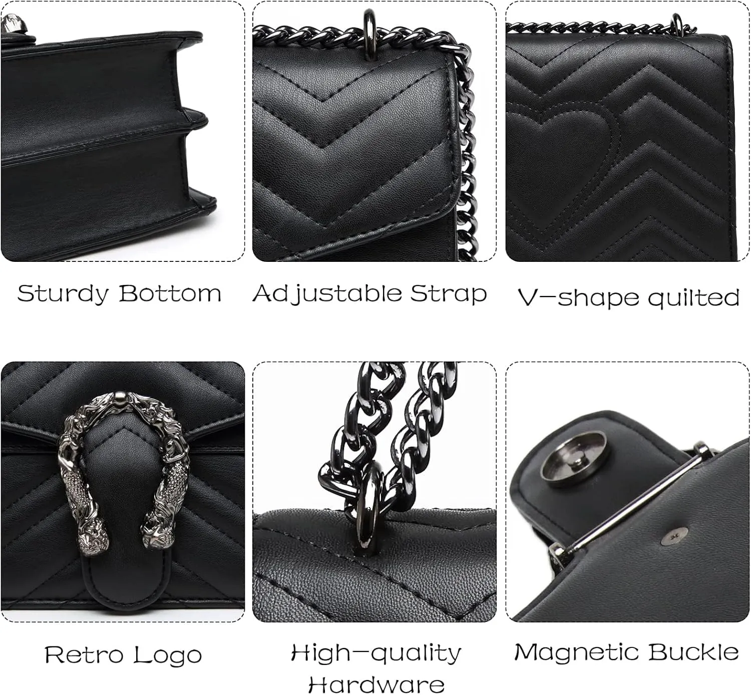 MYHOZEE Crossbody Bags for Women - Snake Printed Clutch Purses Leather Chain Shoulder Bags Evening Handbags
