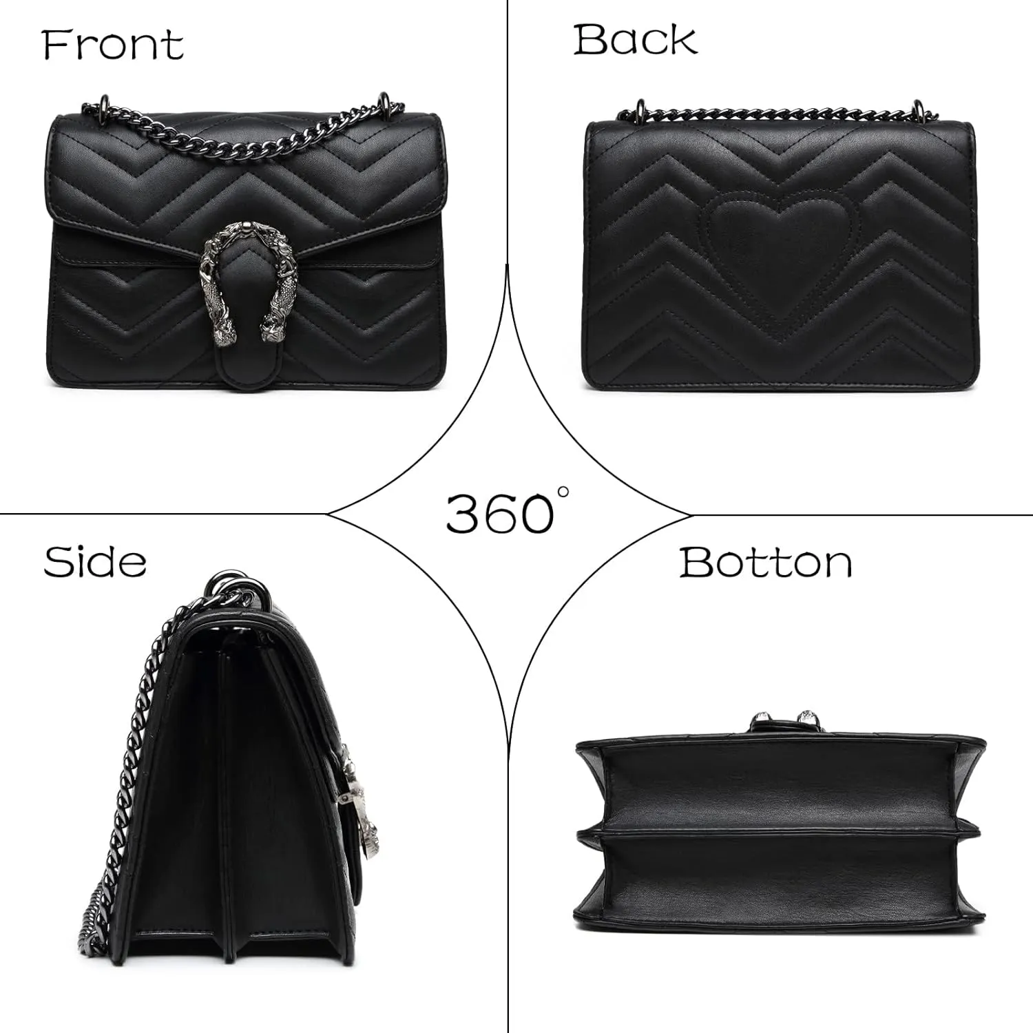 MYHOZEE Crossbody Bags for Women - Snake Printed Clutch Purses Leather Chain Shoulder Bags Evening Handbags