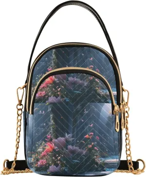Mythical Beasts and Fantasy Birds Shoulder Handbag for Girls Stylish Crossbody Handbags with Detachable Chain Shoulder Strap