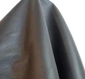 NAT Leathers Black Fullgrain Smooth Nappa Soft Upholstery Chap Cowhide 2.0 oz Genuine Leather Hide Skin 40 to 44 Square Feet (at Least 60"x 70") Produced in Italy (Black Smooth 42 sf)