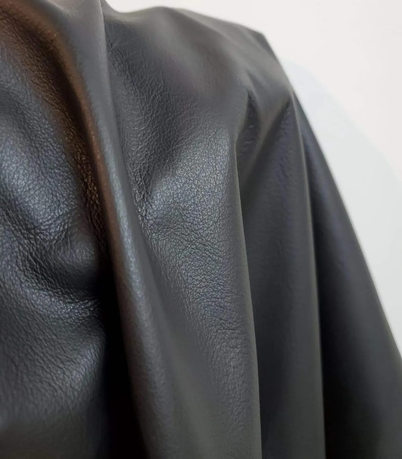 NAT Leathers Black Fullgrain Smooth Nappa Soft Upholstery Chap Cowhide 2.0 oz Genuine Leather Hide Skin 40 to 44 Square Feet (at Least 60"x 70") Produced in Italy (Black Smooth 42 sf)