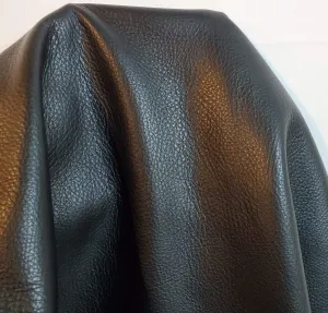 NAT Leathers Black Natural Tumble Grain Genuine Italian Cowhide Leather Skin | Nappa Soft Upholstery Chap Craft Handbag | 2.5 oz 1.2 mm 22 to 26 Square Feet (Over 33"x55" 22-26 sq.ft.)