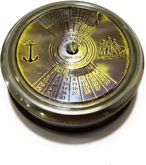 NauticalMart Nautical Brass 100 Years Calendar Pocket Compass with Robert Frost Poem