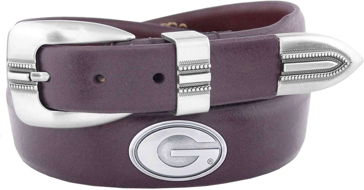 NCAA Georgia Bulldogs Tip Leather Concho Belt