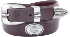 NCAA Georgia Bulldogs Tip Leather Concho Belt