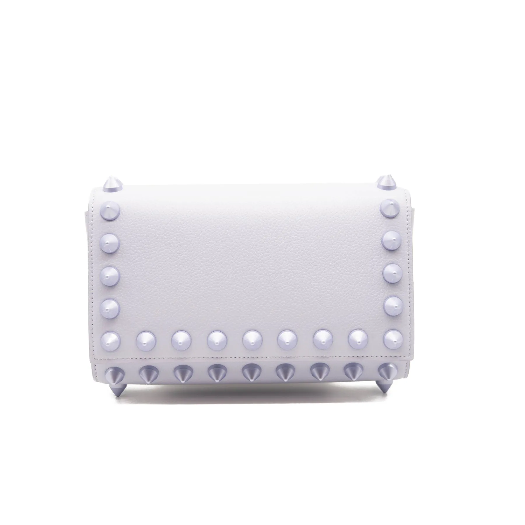 NEW Christian Louboutin Paloma Empire Maxi Spike Trim Clutch Skylight