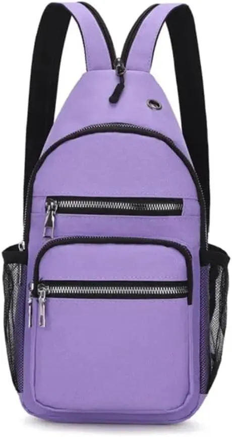 New Women Small Backpack Chest Bag Sling Messenger Bags Female Sports Bag Mini Travel Bagpack Crossbody Bag Girl Back Pack, Purple