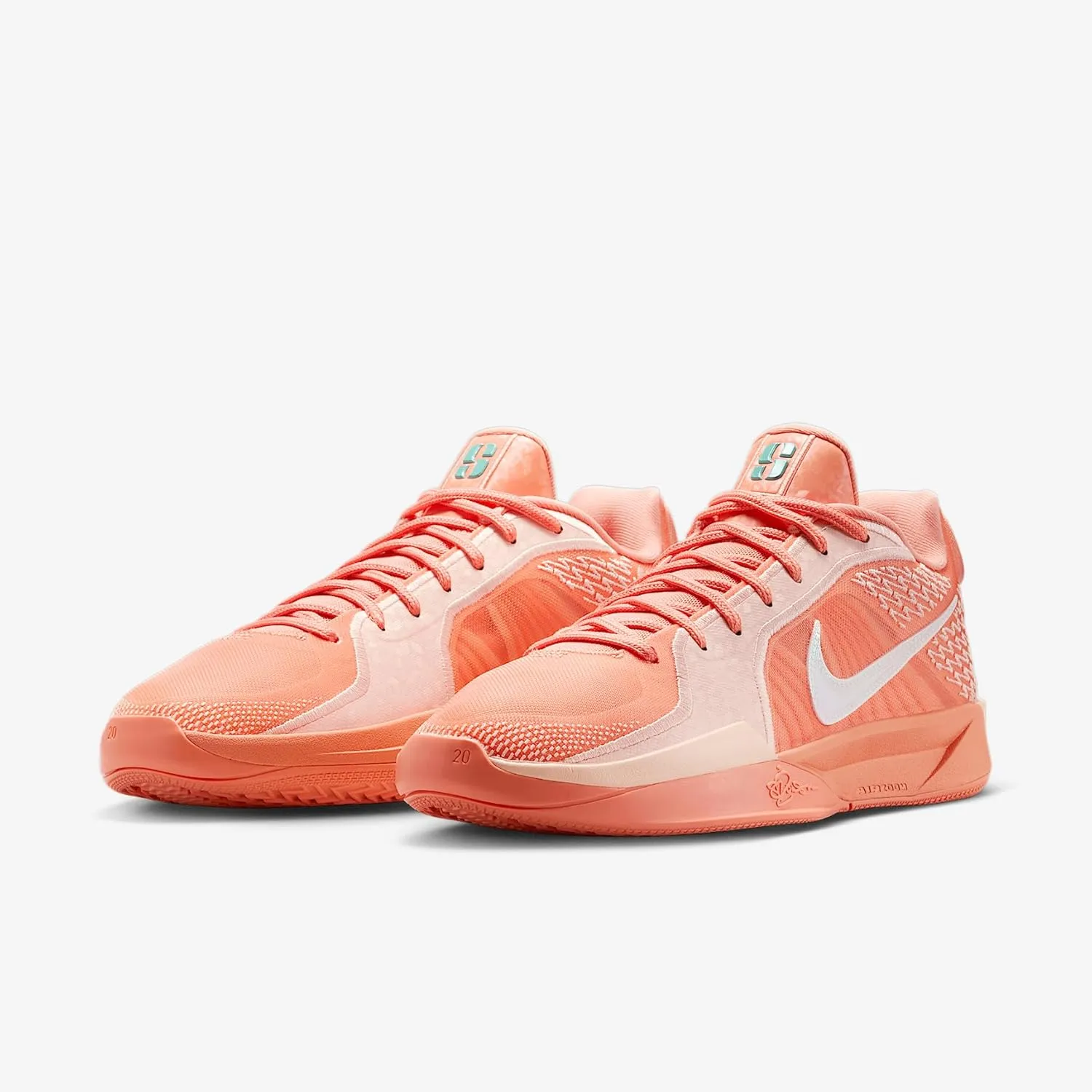 Nike Sabrina 2 Basketball Shoes (FQ2174-801, Apricot Agate/Washed Coral/Washed Teal/Light Bone)