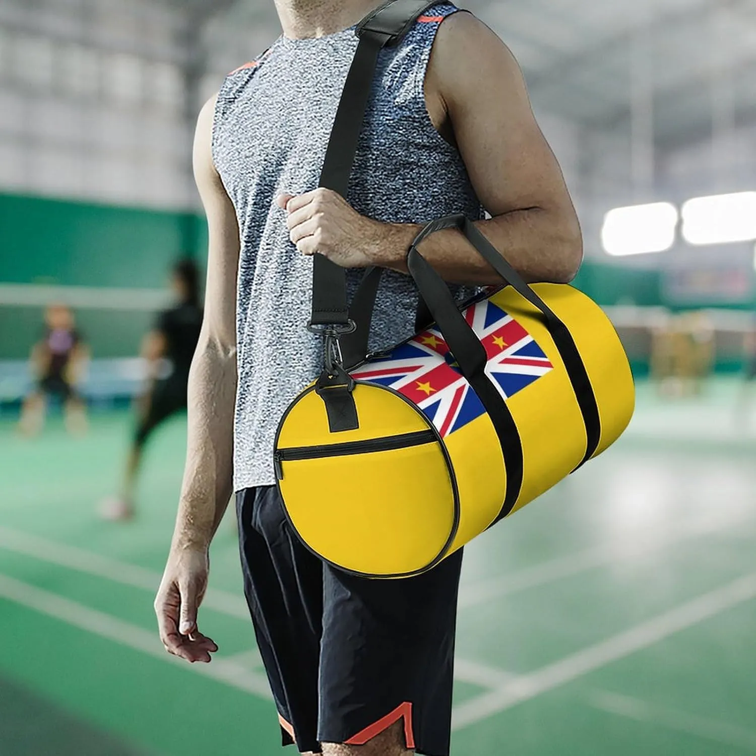 Niue Flag Gym Bag for Girls Boys Sports Duffel with Wet Pocket Travel Weekender