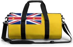 Niue Flag Gym Bag for Girls Boys Sports Duffel with Wet Pocket Travel Weekender