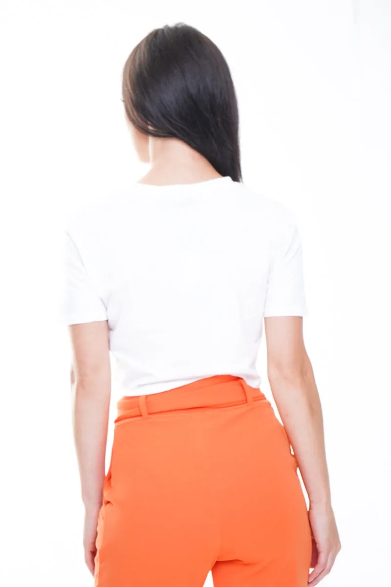 No Bra Club Slogan Print Crop Top