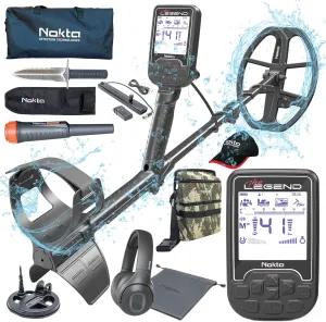 Nokta The Legend Pro Pack Metal Detector Kit Seasoned Hunter Pack (Pointer,Digger,Carrying Case,Cap) Professional Set for Adults Waterproof Rechargeable Multi-Frequency Detectors for Treasure Hunting