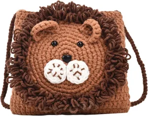 Novelty Hand-Crochet Crossbody Bag, Mini Cute Kawaii Knitted Shoulder Bag, Handwoven Crochet Handbags