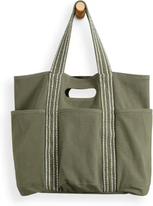 ODODOS 29L Oversized Canvas Tote Bag Large Capacity Open Top Shoulder Bags for Gym Workout Shopping Beach Travel