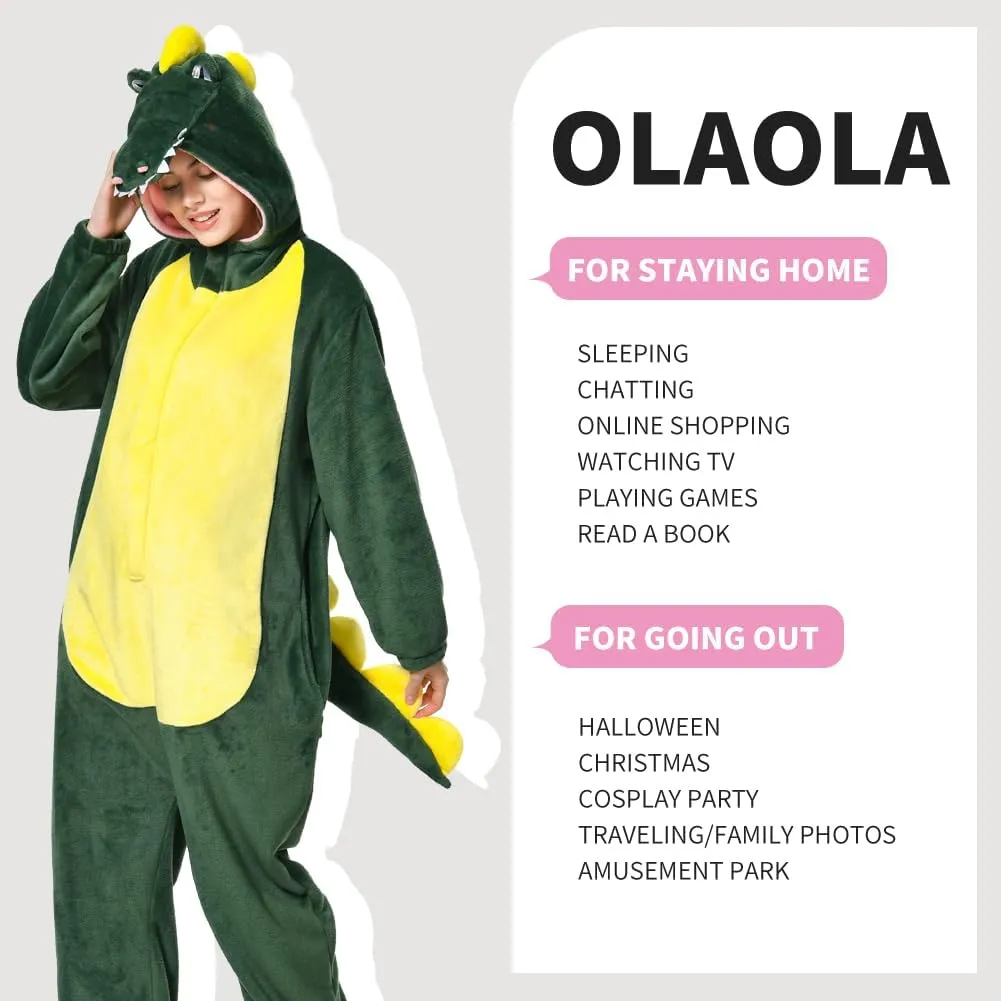 OLAOLA Adult Onesie, Animal Halloween Costume, Unisex Onesies Plush Cosplay Pajamas One-Piece Sleepwear