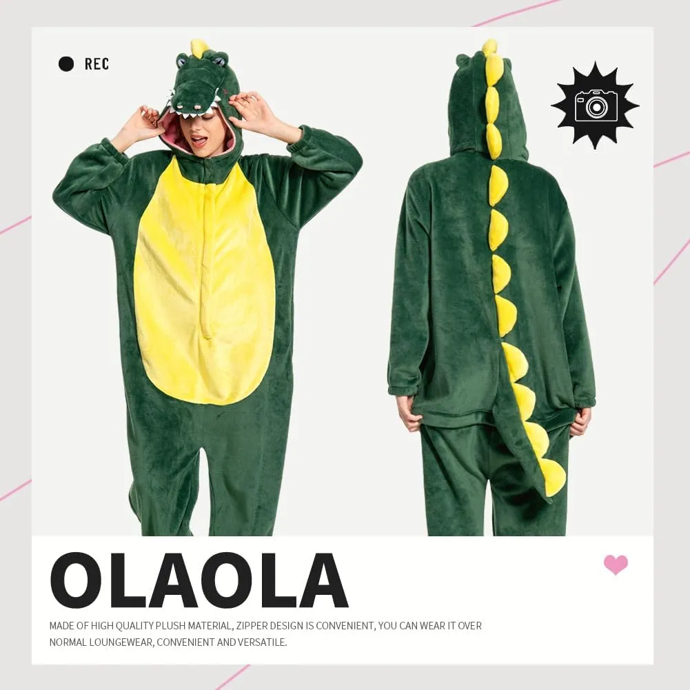 OLAOLA Adult Onesie, Animal Halloween Costume, Unisex Onesies Plush Cosplay Pajamas One-Piece Sleepwear