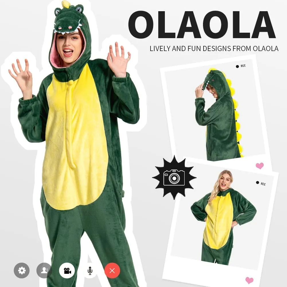 OLAOLA Adult Onesie, Animal Halloween Costume, Unisex Onesies Plush Cosplay Pajamas One-Piece Sleepwear