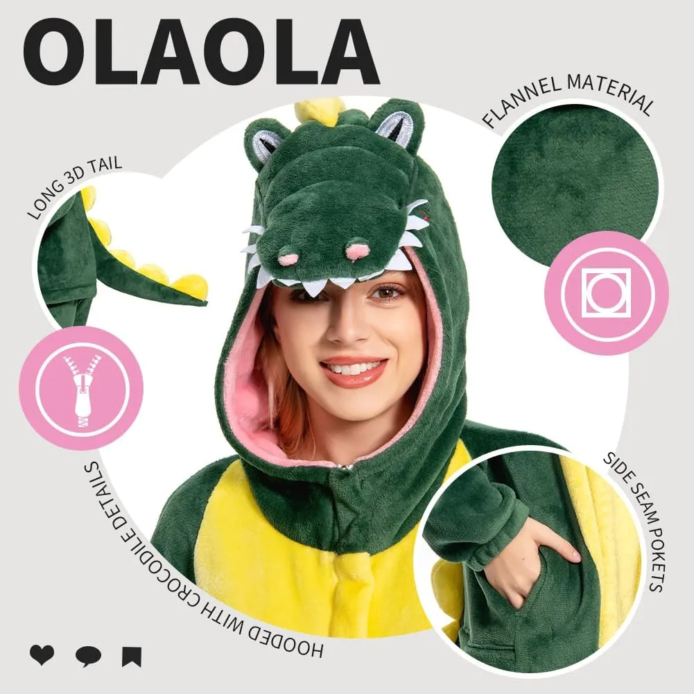 OLAOLA Adult Onesie, Animal Halloween Costume, Unisex Onesies Plush Cosplay Pajamas One-Piece Sleepwear