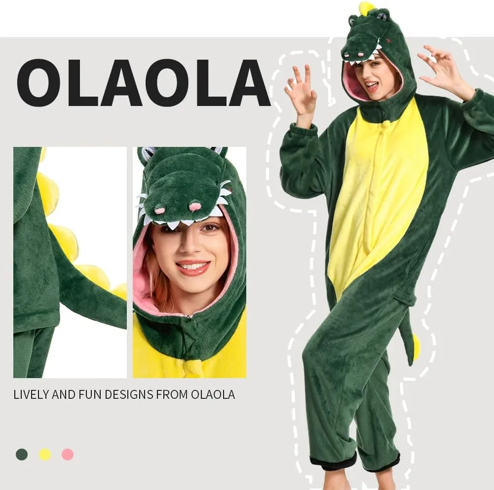OLAOLA Adult Onesie, Animal Halloween Costume, Unisex Onesies Plush Cosplay Pajamas One-Piece Sleepwear