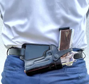 Ottoza Handmade Leather Gun Holster 1911 Holster Right Hand - SOB Holster for 1911 Gun Holster fits Most Models 1911 COLT- Kimber - Ruger and More Without Rail No:422