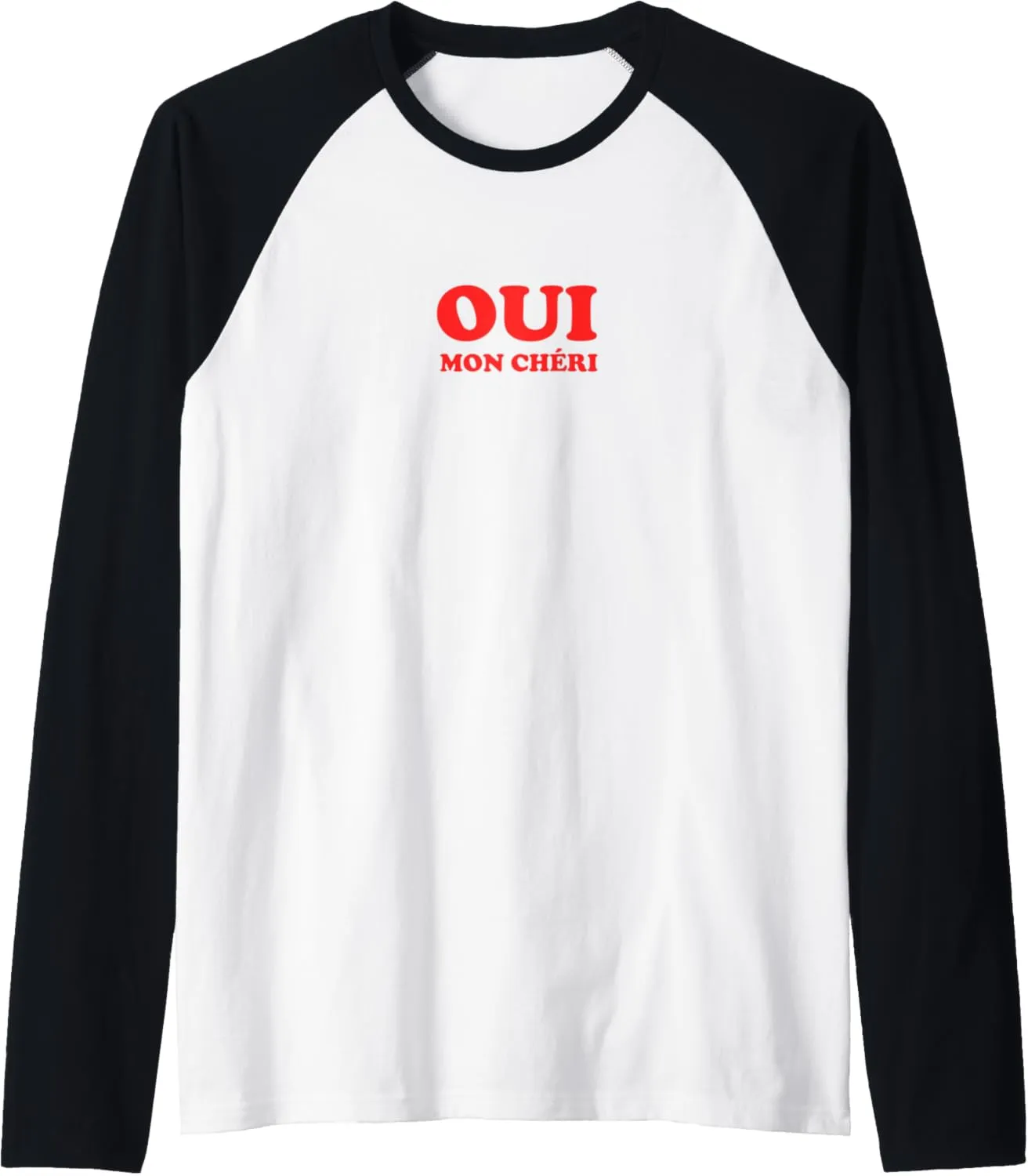 Oui Mon Cheri Retro French Romantic Raglan Baseball Tee