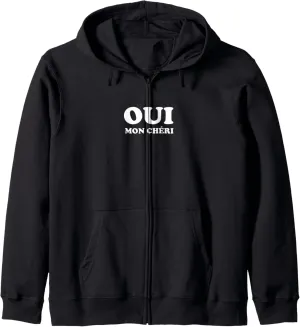 Oui Mon Cheri Retro French Romantic Zip Hoodie