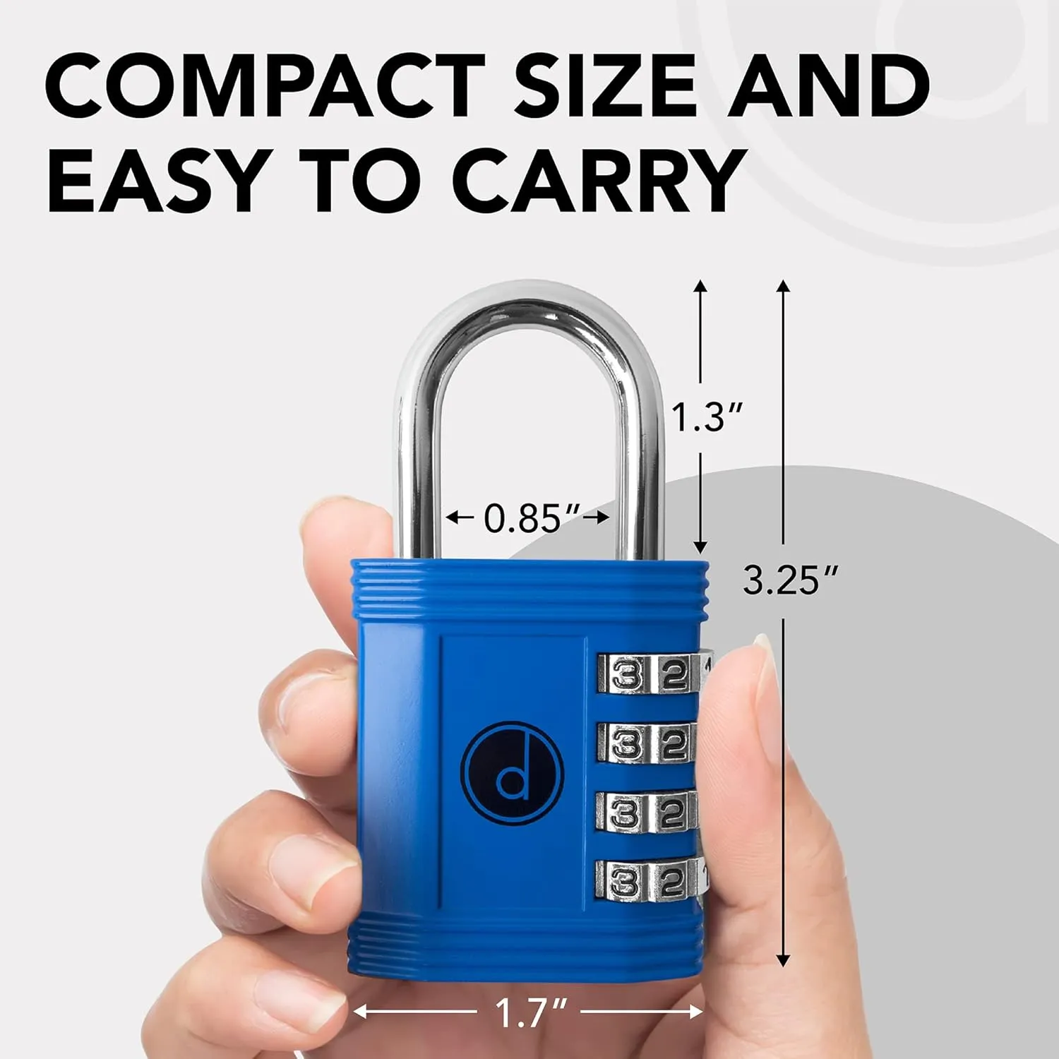 Padlock 4 Digit Combination Lock - for Gym School Locker, Outdoor Gate, Shed, Fence, and Storage, Combo Luggage Lock - Locker Lock- Weatherproof Metal - Keyless, Easy to Set, Resettable - Blue