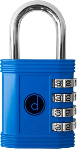 Padlock 4 Digit Combination Lock - for Gym School Locker, Outdoor Gate, Shed, Fence, and Storage, Combo Luggage Lock - Locker Lock- Weatherproof Metal - Keyless, Easy to Set, Resettable - Blue
