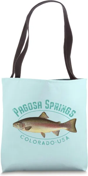 Pagosa Springs Colorado Rainbow Trout Design Tote Bag
