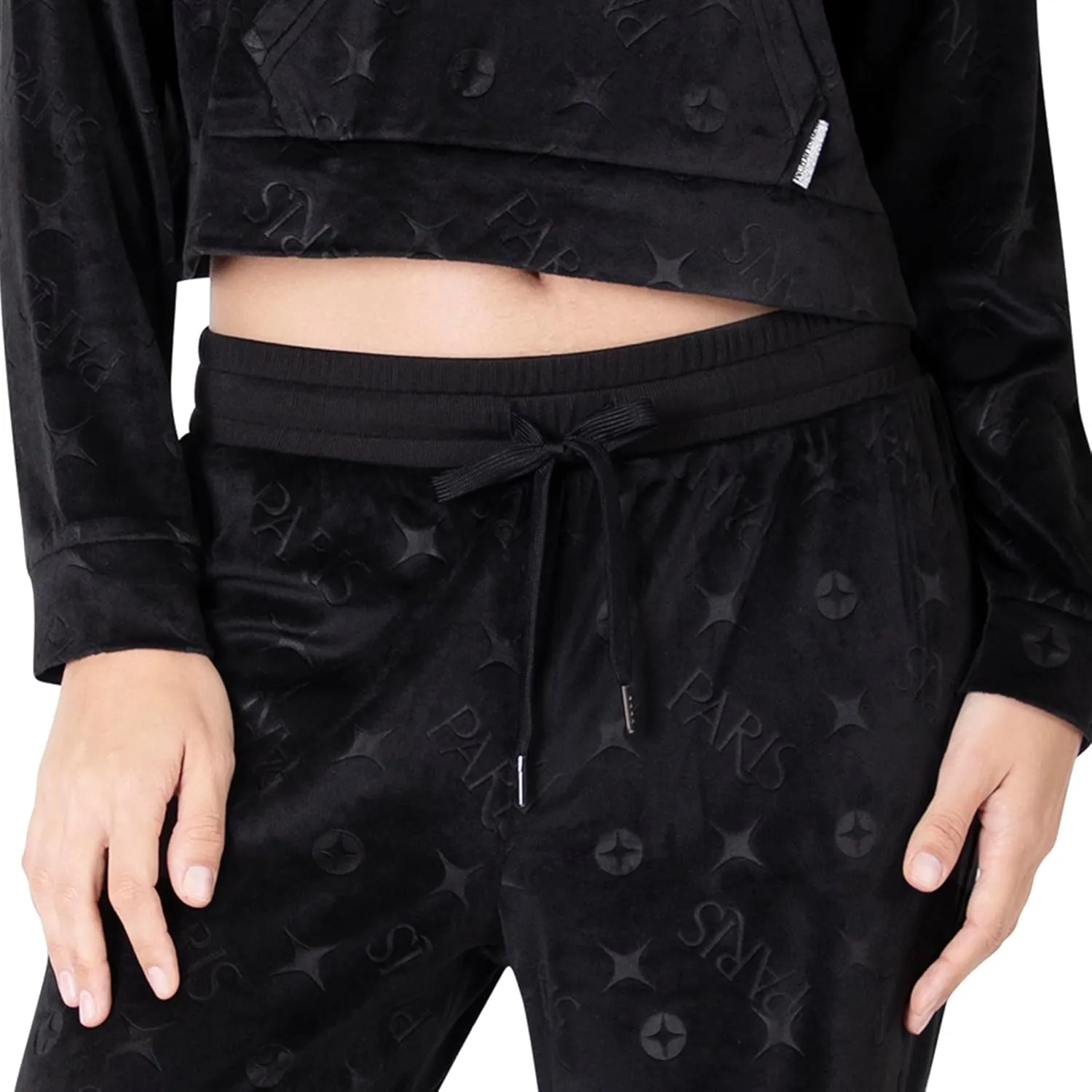 Paris Hilton Tracksuit Women's Lounge Set Sweatsuit Embellished Velour Pullover Top and Pants Matching Set 2 Pieces