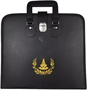 PAST MASTER BLUE LODGE APRON CASE - BLACK IMITATION LEATHER MM/WM, PROVINCIAL