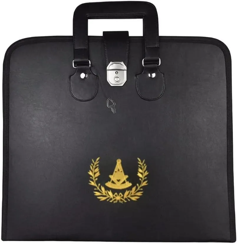 PAST MASTER BLUE LODGE APRON CASE - BLACK IMITATION LEATHER MM/WM, PROVINCIAL