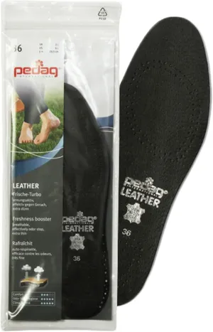 Pedag 2810 Vegetable Tanned Leather Insole Has Effective Active Charcoal Odor Protection, Black, Women's 12/Men's 9