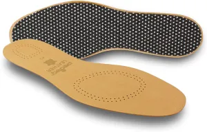 pedag Leather Insole with Sweat Wicking Carbon Layer, Handmade in Germany, Fits Pumps and Dress Shoes, Tan, US W12 M9 / EU 42