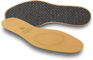 pedag Leather Insole withSweat Wicking Carbon Layer, Handmade in Germany, Fits Pumps and Dress Shoes, Tan, US M15 / EU 48