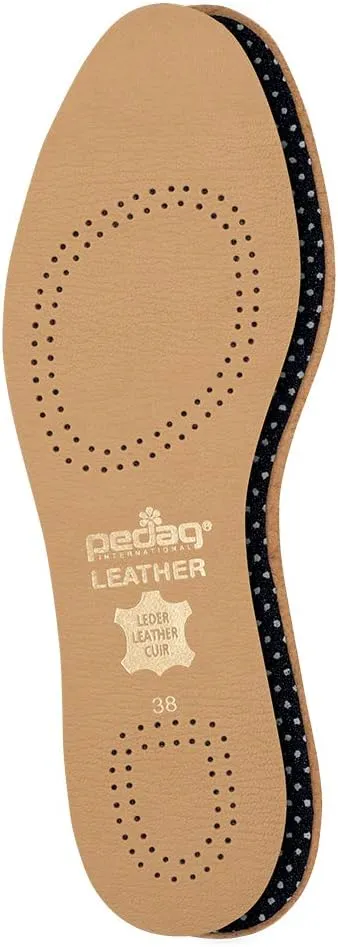 pedag Leather Insole withSweat Wicking Carbon Layer, Handmade in Germany, Fits Pumps and Dress Shoes, Tan, US M15 / EU 48