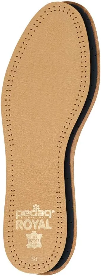 Pedag Royal | Genuine Lambskin Leather Insoles | Made in Germany | Vegetable-Tanned Leather | Activated Carbon for Anti-Odor | Latex Foam Padding | 6.35 mm Thin & Absorbent | US Men 10/ EU 43 | Tan